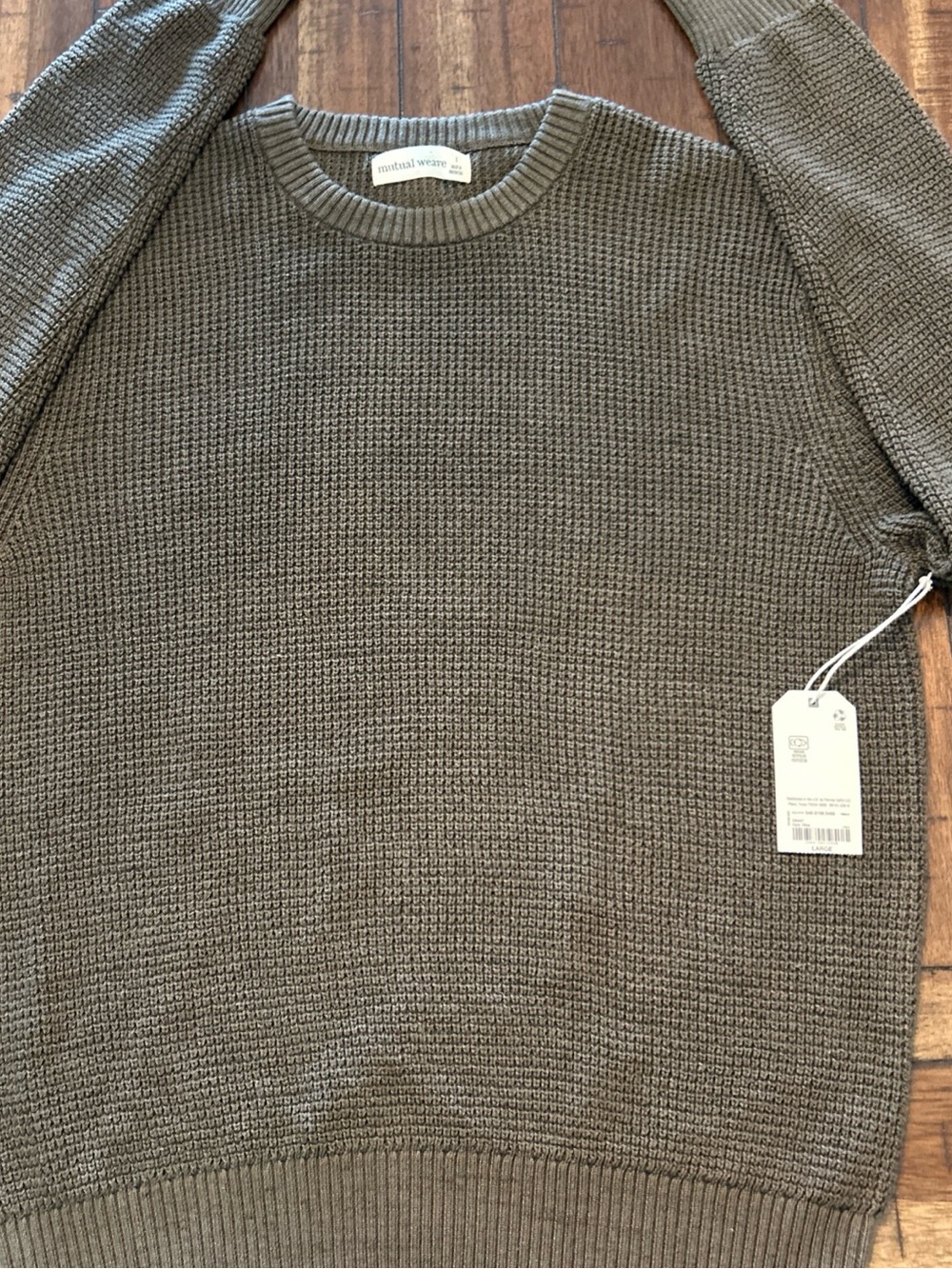 Mutual Weave Men's Olive Green Crewneck Sweater size L NWT